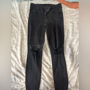 American Eagle Outfitters Distressed Black Skinny Jeans/Jeggings